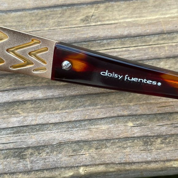 Daisy Fuentes Women Eyeglasses/Sunglasses Frame Brown/Gold Tone Glasses Frame - Picture 10 of 12